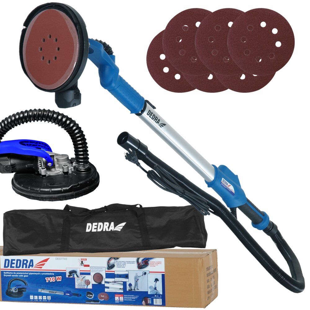 Dedra DED7743 – teleskopická brúska na sadrokartón 710 W s reguláciou 