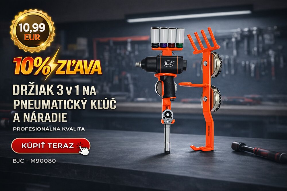 Držiak 3 v 1 na pneumatický kľúč, nástrčné hlavice a momentový kľúč