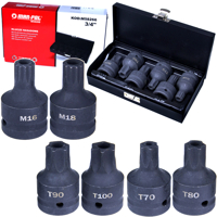 Nástrčné kľúče a bity 3/4&#039;&#039; torx + spline Mar-Pol M58266