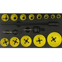 Sada korunkových BI-METAL vrtákov – MAR-POL M22575, 17-dielna (19 – 76 mm)