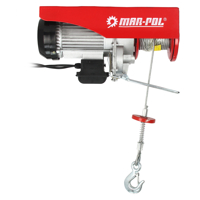 Elektrický lanový navijak MAR-POL M80793 – Ťažná sila 999 kg, 12 m oceľové lano, motor 1600 W, diaľkové ovládanie
