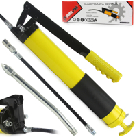 Ručný mazací lis s pákovým mechanizmom, 600 ml, flexibilná hadica – MAR-POL M78039