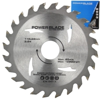 Pílový kotúč s SK plátkami (vidiový) 115 mm x 22 mm, 24 zubov – MAR-POL M09048