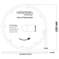 Diamantový kotúč hladký 200 mm x 1.6 mm x 25.4 mm – Rapid M08716