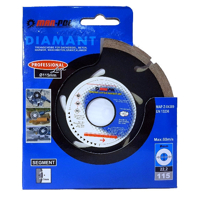 Diamantový rezný kotúč 115 mm x 22.2 mm x 7 mm SEGMENT čierny – MAR-POL M08730