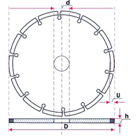 Rezný diamantový kotúč na asfalt – čierny 350 mm x 10 mm x 25.4 mm – MAR-POL M08778