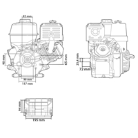 Benzínový motor 4 takt 15 HP 25.4 mm MAR-POL M79897