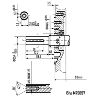 Benzínový motor 4 takt 15 HP 25.4 mm MAR-POL M79897