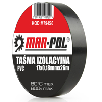 PVC izolačná páska, 17 × 0,18 mm × 26 m – MAR-POL M79450