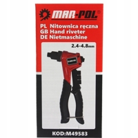 Ručná páková nitovačka na nity 2,3–4,8 mm – MAR-POL M49583