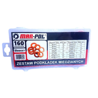 Medené podložky 160 ks (6-28 mm) MAR-POL M66457