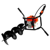 Motorový zemní vrták pro dvě osoby + vrtáky 100, 150, 250 × 800 mm a prodlužovací nástavec – DEMON M84001S