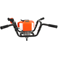 Motorový zemní vrták pro dvě osoby + vrtáky 100, 150, 250 × 800 mm a prodlužovací nástavec – DEMON M84001S