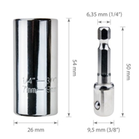 Univerzálny nástrčný kľúč 7–19 mm s adaptérom 3/8″ – GEKO G15020_WAR276