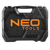 Neo Tools 08-666 Sada nástrčných kľúčov, šesťhranné a predlžené nástrčné hlavice, bity, z chróm-vanadiovej ocele 110 dielna