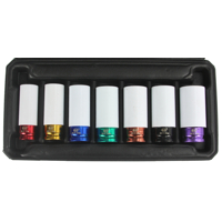 Sada rázových nástrčných kľúčov 17 - 27 mm pre hliníkové disky 1/2'' MAR-POL M58269