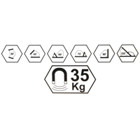 Zvárací magnetický uholník 6 hran 35 kg MAR-POL M79414