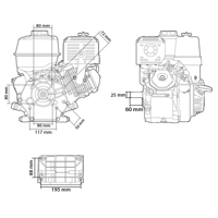 Benzínový motor 3600 ot./min. hriadeľ 25 mm 9 HP MAR-POL M79896