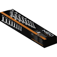 Sada krátkych plochých očko-vidlicových kľúčov NEO Tools 8–19 mm – 09-791