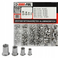 Sada hliníkových nitovacích matíc M3–M10 – MAR-POL M66541