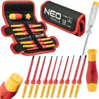 Izolovaná sada skrutkovacích bitov s rukoväťou 1000 V, 12 dielov – NEO Tools 01-308