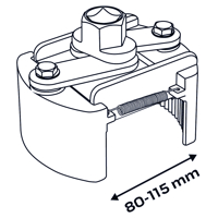 Samonastaviteľný kľúč na olejové filtre 80–115 mm – NEO Tools 11-380