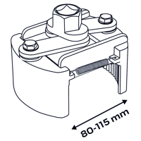 Automatický kľúč na olejový filter 80 - 115 mm NEO Tools 11-380