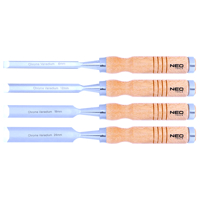 Súprava 4 stolárskych dlát (6, 12, 18, 24 mm) s drevenou rúčkou – NEO Tools 37-800