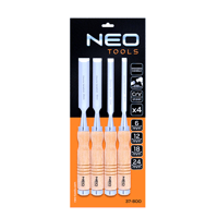 Súprava 4 stolárskych dlát (6, 12, 18, 24 mm) s drevenou rúčkou – NEO Tools 37-800
