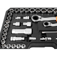 Súprava nástrčných kľúčov 1/4'' + 3/8'' – 46 dielov, NEO TOOLS 10-019