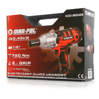 Elektrický uťahovák MAR-POL 1/2'' – rázový, 720 Nm, M80489