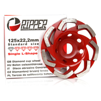 Segmentový diamantový kotúč na betón 125 mm × 22,2 mm – SINGLE L-SHAPE – Mar-Pol M90901