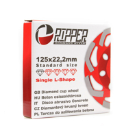 Segmentový diamantový kotúč na betón 125 mm × 22,2 mm – SINGLE L-SHAPE – Mar-Pol M90901