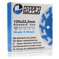 Brúsny diamantový segmentový kotúč na betón 125 mm × 22,2 mm – RIPPER Single-C – Mar-Pol M90902