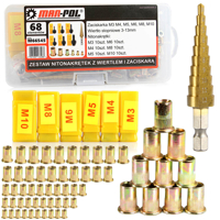 Nitovacie matice M3-M10 stupňovitý vrták 3-13mm sada - MAR-POL M66545